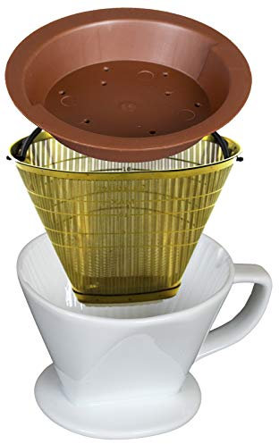 Juego de filtros de café de porcelana y SeleXions Goldfilter GF4M y distribuidor de agua WFT4