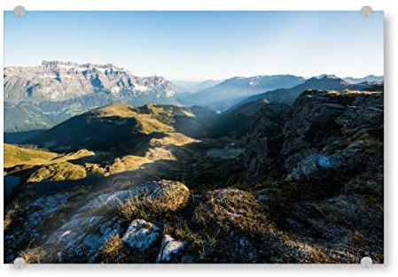 artboxONE Acrylglasbild 150x100 cm Natur Panorama from Leglerhütte - Bild Alpine alps glaernisch