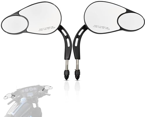 WOWTK Split Vision Rearview Mirrors fits for Harley 1982-2025 Most Models Road King Street Glide Road Glide Softail Iron 1200 Iron 883 Deluxe Fat Boy Sport Glide XG750 XG500 Sportster,Black