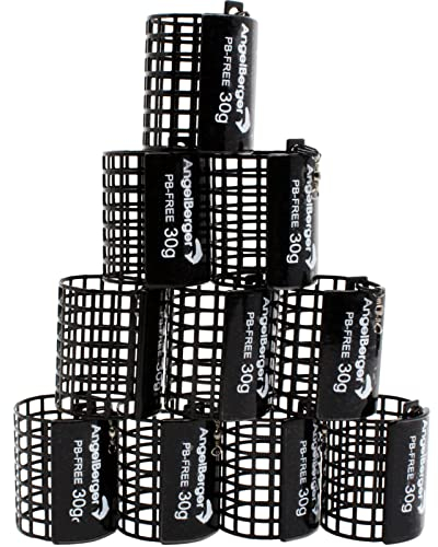 Angel Berger Futterkorb rund Bleifrei 10 Stück Feeder Angeln (80g)