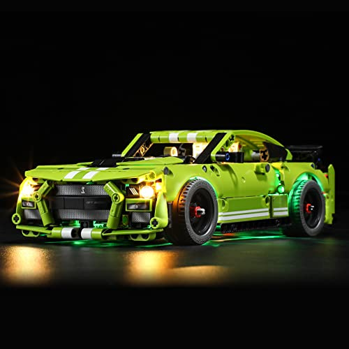 BRIKSMAX LEGO Technic Ford Mustang Shelby GT500 led-ljussats - kompatibel med standardblockmodell - inkluderar inte set