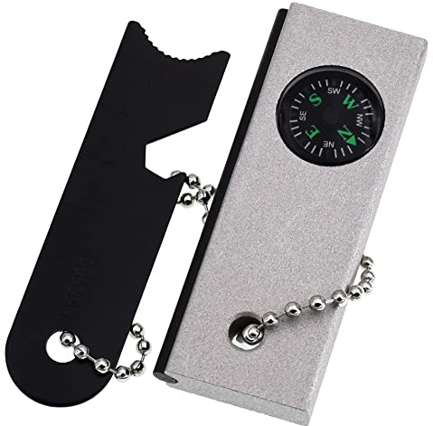 Tifler Magnesium Feuerstein mit Kompass, Outdoor Feuer Machen, Feuerstarter Survival Set, Zündstein