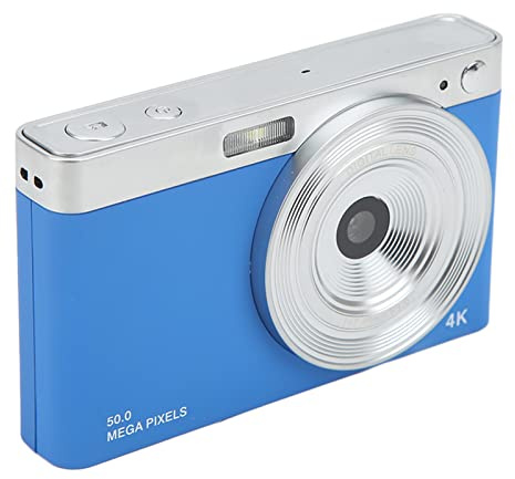 4K-Digitalkamera, 16-facher Zoom, 50 MP Autofokus-Videokamera, 2,88 Zoll, IPS HD, Spiegellose Vlogging-Kamera, Camcorder mit LED-Aufhelllicht, Aufnahmekamera für Kinder, Jugendliche, Anfänger(Blau)