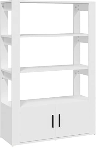 vidaXL Sideboard Schrank Anrichte Beistellschrank Kommode Mehrzweckschrank Standschrank Bücherregal Standregal Weiß 80x30x119,5cm Holzwerkstoff
