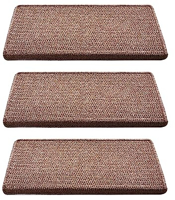 Treppenstufen Matten Eckig Einzeln, Stufenteppich Selbstklebend Sisal Erscheinungsbild Anti Rutsch, Carpet Stair Treads Mats für Hartholzböden, Stufenmatten Innen für Kinder äLtere und Hunde ( Color :