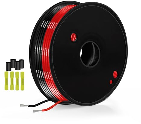 THUN-CT 10AWG 5,26mm² Fil Électrique Silicone Noir/Rouge, 2 x 3m | Fil silicone souple multibrin en cuivre étamé pour batteries RC, véhicules, électronique et câblage basse tension