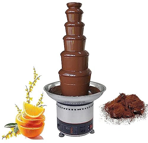 Machine à fontaine à chocolat de grande capacité, fontaine à fondue au chocolat à 5 niveaux, avec contrôle de température de 30 °C à 150 °C, chauffe-sauce pour équipement de buffet de mariage de resta