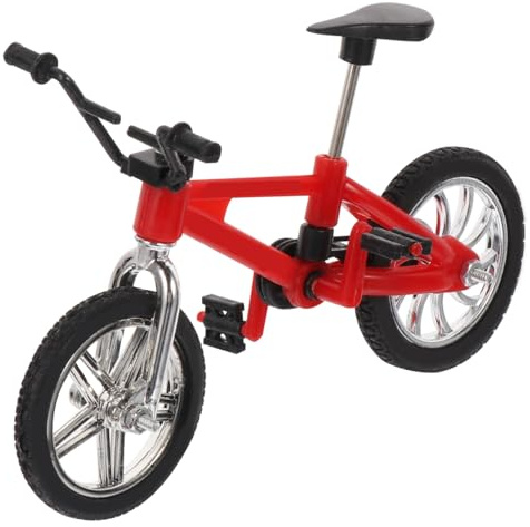 ABOOFAN Bicycle Cake Topper, Mini Vintage Red Bike Figurine for Cake Decoration, Cycling Birthday Camp Mountain Themed Party Supplies, Finger Bike Collectible (10x7cm)