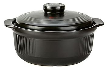 RUANLOV Pentole da Cucina Pentola per stufati Pentola in Ceramica Casseruola Pentola di Terracotta con Coperchio per Fare stufati, Porridge, zuppe (4 People) 2.1L(2)