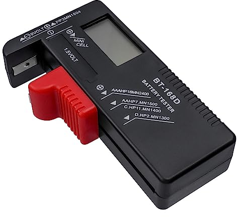 Mesee Misuratore Digitale per Batterie Universale, Tester per Batterie a Bottone AAA AA C D 9V 1.5V Misuratore di Tensione Batteria LCD Rilevatore di Capacità Pile Verificatore Batterie
