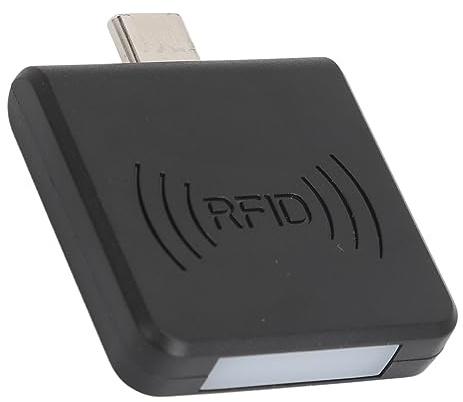 Yunseity Lector RFID IC Tipo C, Lector de Tarjetas Inteligentes sin Contacto Portátil de 13,56 MHz, Alta Frecuencia, para Teléfonos Android Tipo C (Negro)