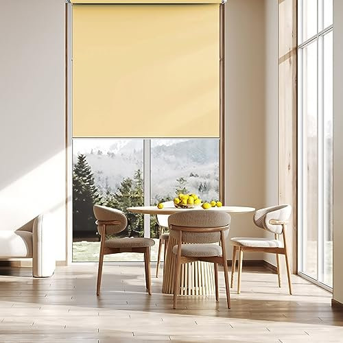 Aluminium-Jalousie 70 x 100 cm, Sichtschutz, Lichtschutz, Blendschutz, Aluminium Jalousie, inklusive Montagematerial, für Fenster und Tür, Beige