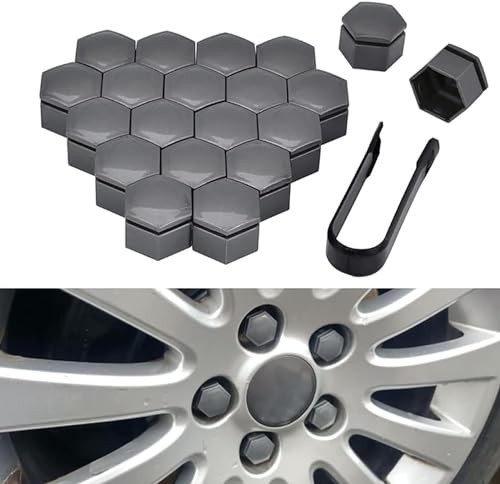 RAZZAI Auto Radschraubenkappen für M-azda6 2012,Radbolzen Radschrauben Kappen Radmuttern Nut Abdeckkappe Schraubenabdeckung Diebstahlschutzkappe Zubehör,C-Grey-17mm