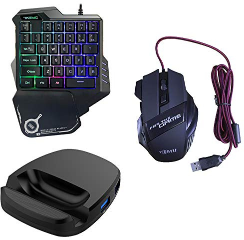 Eighosee Bluetooth One-Handed Keyboard Mouse Converter Combo for Android/IOS AOV Mobile Game