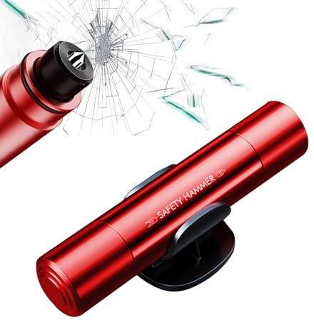 Okaywork Martello Rompivetro Auto,Taglia Cinture di Sicurezza e Rompivetro,taglierina per cintura rompi finestra,rompi finestraTesta in Acciaio al Tungsteno,Scocca in Alluminio,Facile e Veloce da