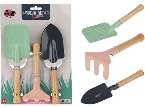 Carousel Home Set Of 3 Garden Tools For Children | 3 Piece Kids Garden Hand Tool Set Trowel Rake Shovel | Kids Gardening Set