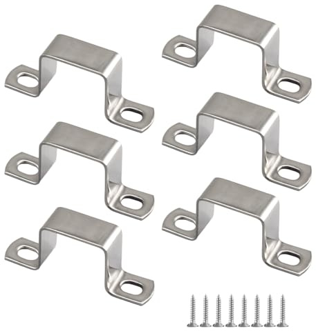 U-förmiger Schlauchhalter, quadratisch, 304 Edelstahl, Rohrhalterungen mit selbstschneidenden Edelstahlschrauben, 70 x 70 mm, 6 Stück