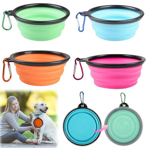 Bebedero Plegable Perro,Plato Plegable Perro,Plegable Viajes Silicona Gatos Perros,Comedero Portatil Perro,Bowl Portable Pet Food,Comedero y Bebedero Plegable,para Perros y Gatos