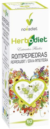 Novadiet - HERBODIET EXTRACTO DE ROMPEPIEDRAS (LEPIDIUM) con Lepidium latifolium L. - Complemento Alimenticio para la Prevención y Tratamiento de Cálculos Renales y Urinarios - Envase de 50 ml