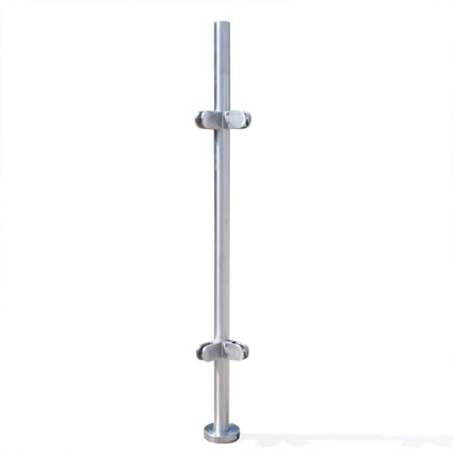 Charocean 316 Stainless Steel Glass Balustrade Posts Balustrade Glass Balustrade Kit for 10-12mm Glass, 110cm Stainless Steel Balustrade Post for Garden, Pool and Balcony (Corner Post)