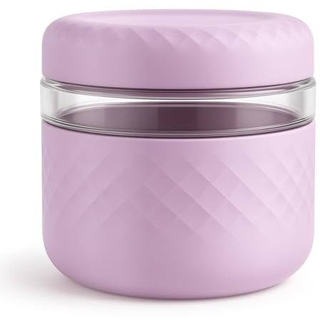 Cafezi 24 oz Glass Lunch Bowl Container with Lid | Leak & Spill Proof, BPA-Free, Microwave & Dishwasher Safe, Airtight Meal Prep & Food Storage Jar for Lunch, Salad, Soup, Overnight Oats, Stew, Yogurt