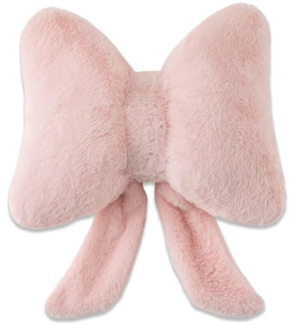 Komergave Pink Cushions, Pink Bow Pillow, Super Soft Bow Cushion, Cute Bow Shape Decorative Pillows Bowknot Plush Throw Pillow Preppy Room Decor Stuff for Living Room Bedroom Car Sofa Couch Farmhouse