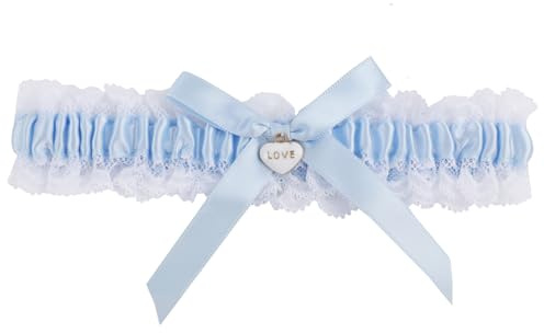 Jecdfs 1pcs blaue strumpfband hochzeit,garter belt,strumpfbänder mit spitzenperlen,strumpfbänder für die braut,etwas Blaues, Traditionelles Brautaccessoire, Elastisch und Komfortabel