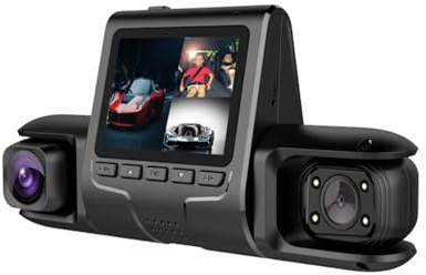 Caméra vidéo de voiture à 2/3 objectifs avec vision multiple avec vidéo nocturne 1080p sans couture pour conducteur de véhicule triple caméra