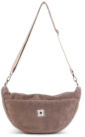 Grünes Glück Teddy Moon Bag LARGE, Crossbody Bag, Kinderwagen Organizer | Umhängetasche mit Innen- & Außentasche, verstellbarem Gurt – als Moonbag oder Kinderwagen Organizer geeignet.