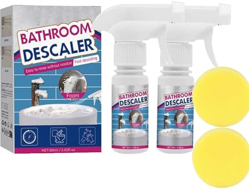 Nettoyant pour taches tenaces, nettoyant multifonction pour cabine de douche, détartrant, douche puissante, spray détartrant pour salle de bain, spray mousse nettoyant tout usage (2PC)