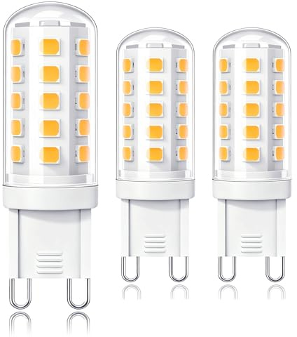 Cinsenten G9 LED Lampe 3W energieklasse B Warmweiß 3000K, 580LM Ersatz 40W 33W 28W G9 Halogen Leuchtmittel, Flimmerfrei GU9 LED Glühbirne, Nicht Dimmbar 3 Stück