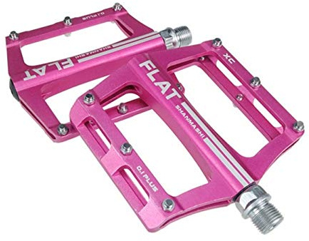 Pedale Fahrrad,Pedale MTB Mountainbike-8 Farben-Plattform-Legierung Rennrad Pedale MTB Ultrafahrradpedal Fahrradzubehör(Pink)