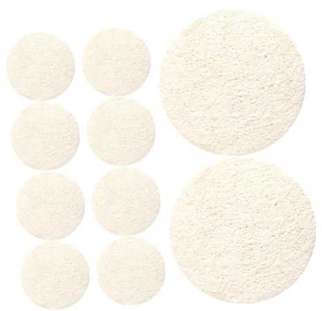 NOLITOY 10 Stück Natürliche Peeling Luffa Gesichtspads zum Make Up Entfernen und Ölkontrolle Tragbar und Sanft für Empfindliche Haut Tiefenreinigung Gesichtsreinigung