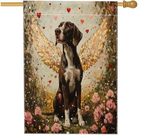 Bandiera tedesca a pelo corto per la casa del cane, 71 x 101 cm, per esterni, stile vintage, bandiera verticale standard per la casa, decorazione per esterni