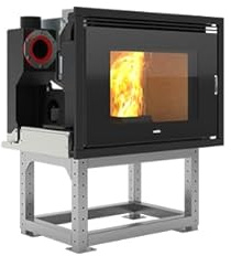 Chimenea de pellets Nobis modelo B10 V Ulises con base integrada