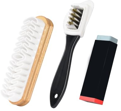 LUDHEP 3 Pcs Cepillo Ante Zapatos, con borrador, suede cleaner, limpiador ante, Cepillos de Crin para Limpiar y Pulir Zapato de Cuero