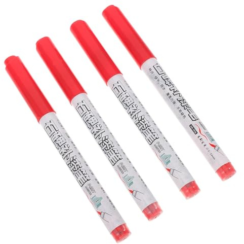 WRITWAA 4 Pièces Stylo de Retouche UV pour Gravures de Pierres Tombales Rouge et Durabilité Météo en Plastique pour Restauration de Peinture Cimetière