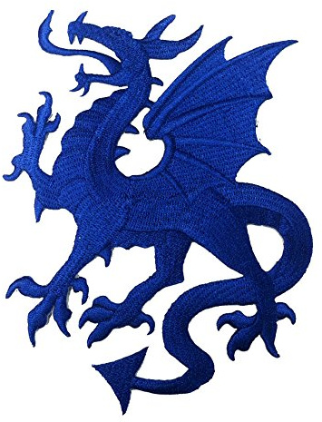1 Applikation Wappen Drachen 14 x 11,5cm Farbe: Blau vor226-11 li