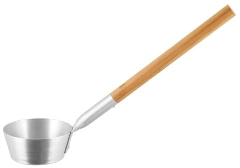 Rento Saunakelle - Saunalöffel - Aluminium mit Bambusgriff - Silber