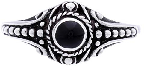 Damen Silber-Ring AMARA 8 mm Ring mit Onyx 925 Sterlingsilber