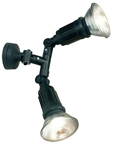 Dekoleidenschaft Wandleuchte Aussenstrahler 2-flammig, 2x E27, IP 44, Gartenstrahler, Gartenspot, Wegelampe, Gartenlampe, Wandlampe, Wandstrahler, Außenbeleuchtung Hof Garage Einfahrt