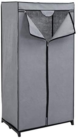 axentia Stoffschrank, ca. 75 x 150 x 50 cm, Grau-schwarz