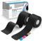 Sportanics® Kinesiology Tape - Kinesiotapes 1x sin fin 500x5cm & 1x precortado 25 piezas (20x5cm), Extra Elástico y Resistente al Agua, Cinta Deportiva, Cintas Fisio para Músculos, Negro [2 rollos]