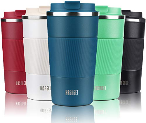 HASAGEI Travel Mug, Insulated Coffee Cup with Leakproof Lid - Vacuum Insulation Stainless Steel for Hot and Cold Water Coffee and Tea Blue 510ml