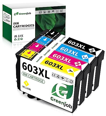 Greenjob 603XL Druckerpatronen für Epson 603 Tintenpatronen Kompatibel mit Epson Expression Home XP-2100 XP-2105 XP-3100 XP-3105 XP-4100 XP-4155 Workforce WF-2810 WF-2830 WF-2835 WF-2850 (4er-Pack)