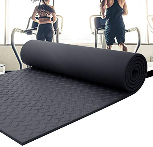 AWERQ Tapis de Protection de Sol pour Tapis de Course Noir, 1cm Epais Tapis Anti Bruit pour Tapis de Course, Tapis Anti Vibration Tapis Antidérapant pour Appareil de Fitness 200×100 cm