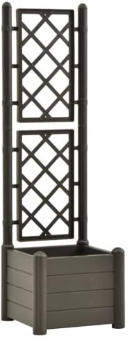 vidaXL Garden Planter with Integrated Trellis - Anthracite, Outdoor-Indoor Use, Large Capacity