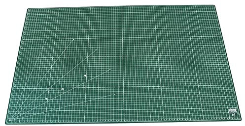 Schneidematte/Bastelunterlage, A1, selbstheilend, aus 3 Schichten, mit Raster auf Vorder- und Rückseite, beidseitig benutzbar, Farbe: grün, 1 Stück