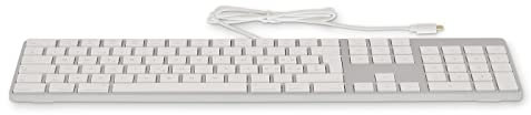 LMP - Tastiera Inglese UK (QWERTY) USB-C con tastierino numerico, Copertura Superiore in Alluminio e 1 Porta USB-C - Argento - Compatibile con Mac e iPad