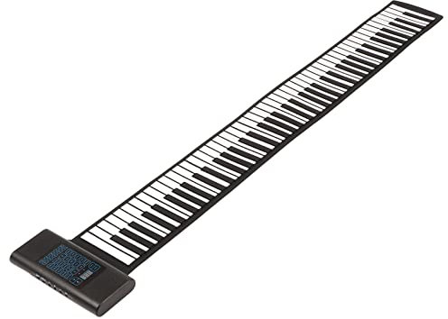 88 Tasti Roll Up Piano, Include 128 Suoni 128 Ritmi 14 Brani Dimostrativi, Uscita MIDI, con Display a LED e Clacson, Si Collega a PC o Tablet, Tastiera Pieghevole Bluetooth Soft Keyboard(UE)